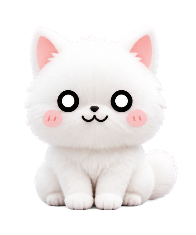 3D 立体风白色宠物猫