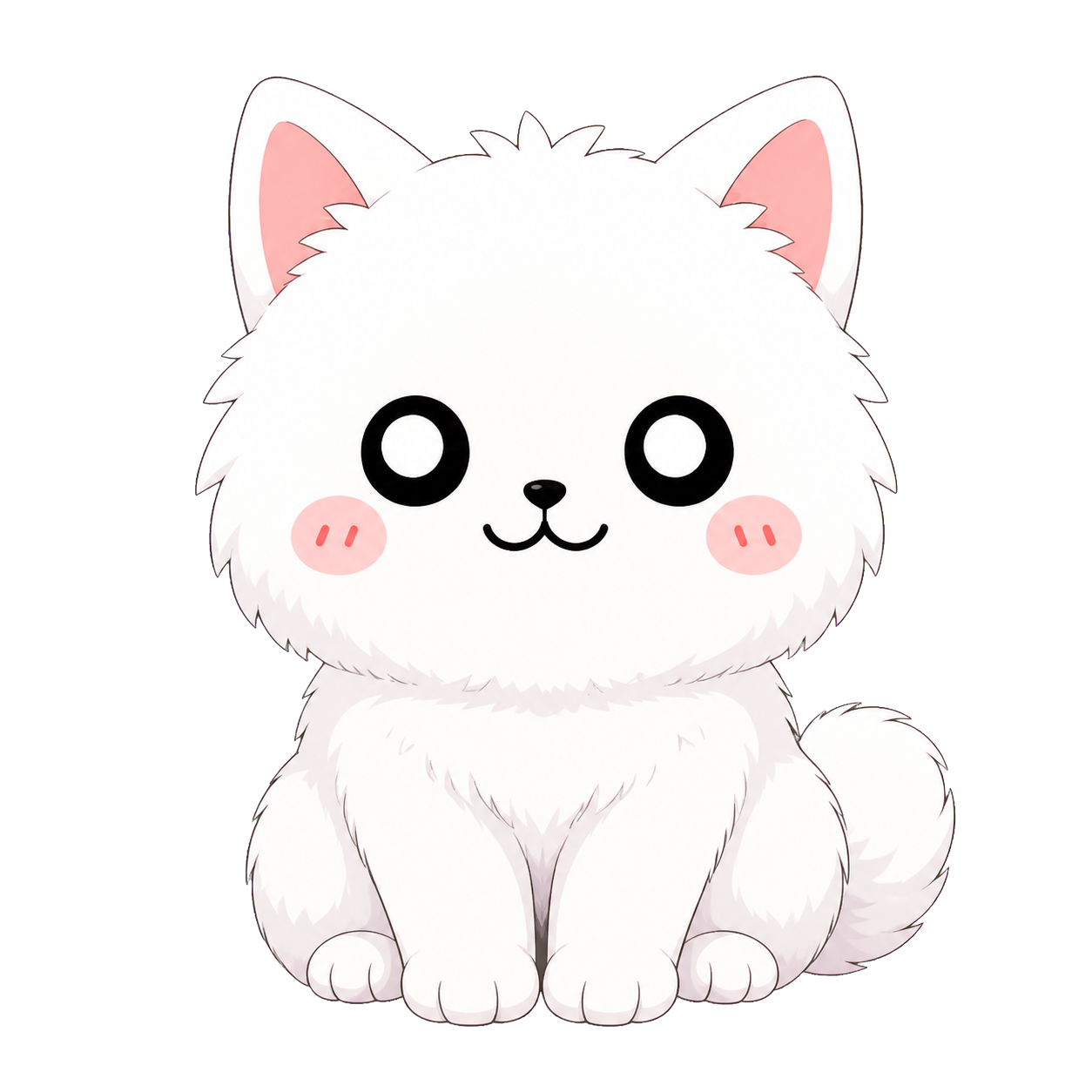 动漫风白色宠物猫